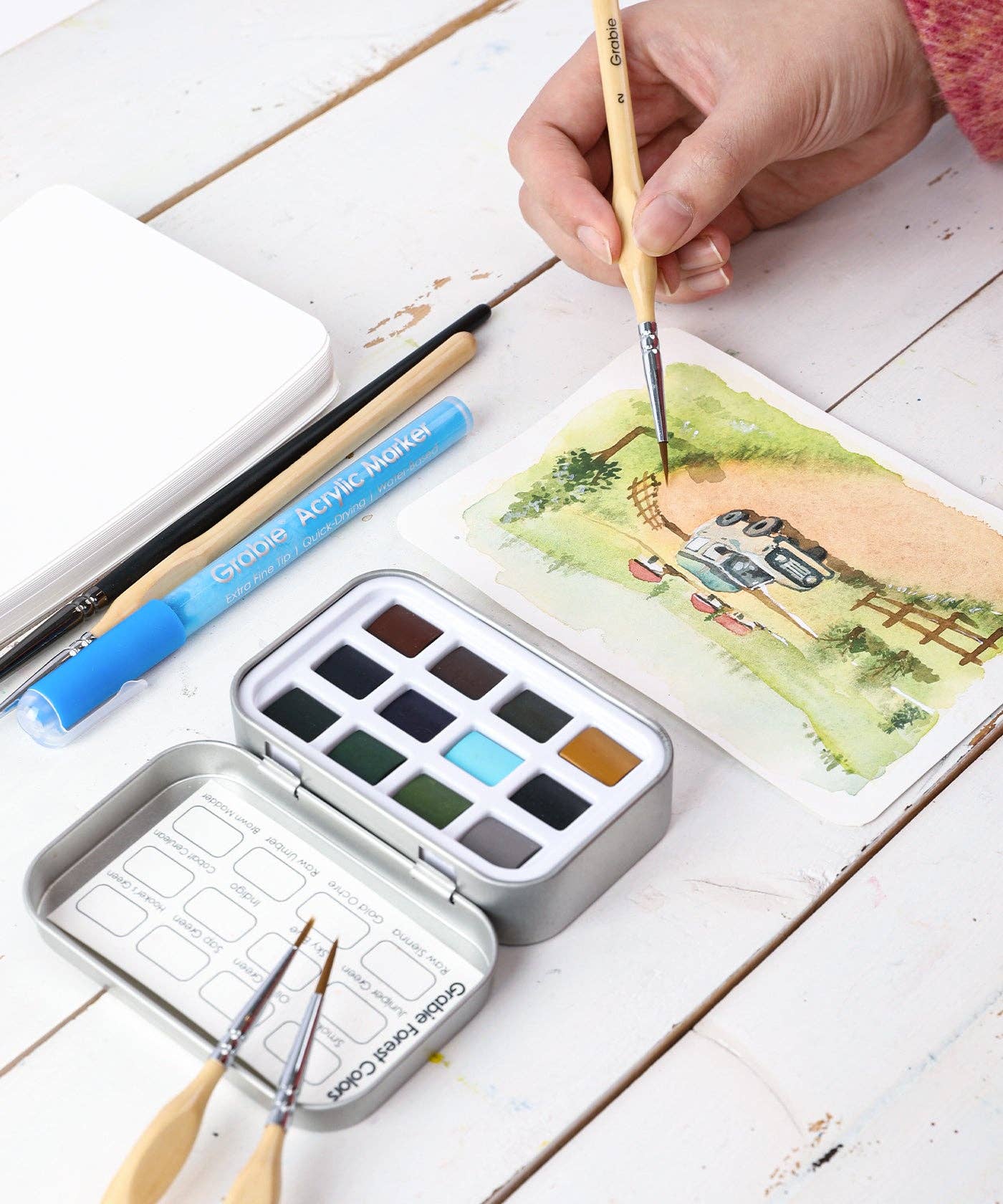 Watercolor Pocket Set of 12 - Forest Colors - Grabie