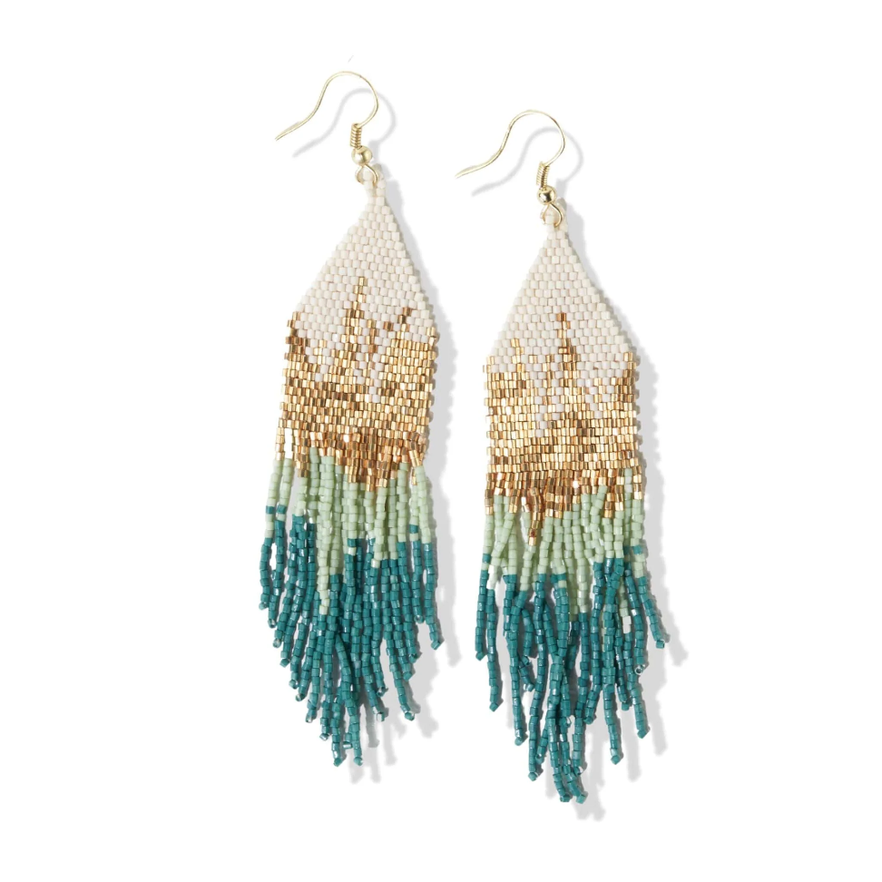 Claire Ombre Beaded Fringe Earrings