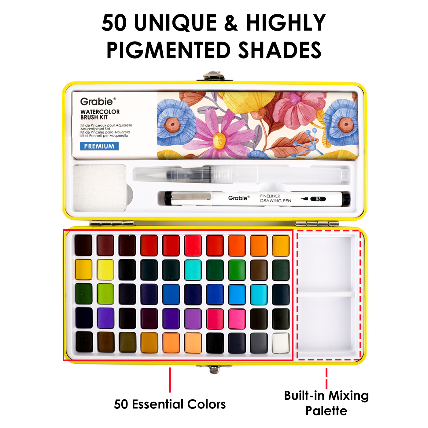 All-In-One Premium Watercolor Set of 50 - Grabie