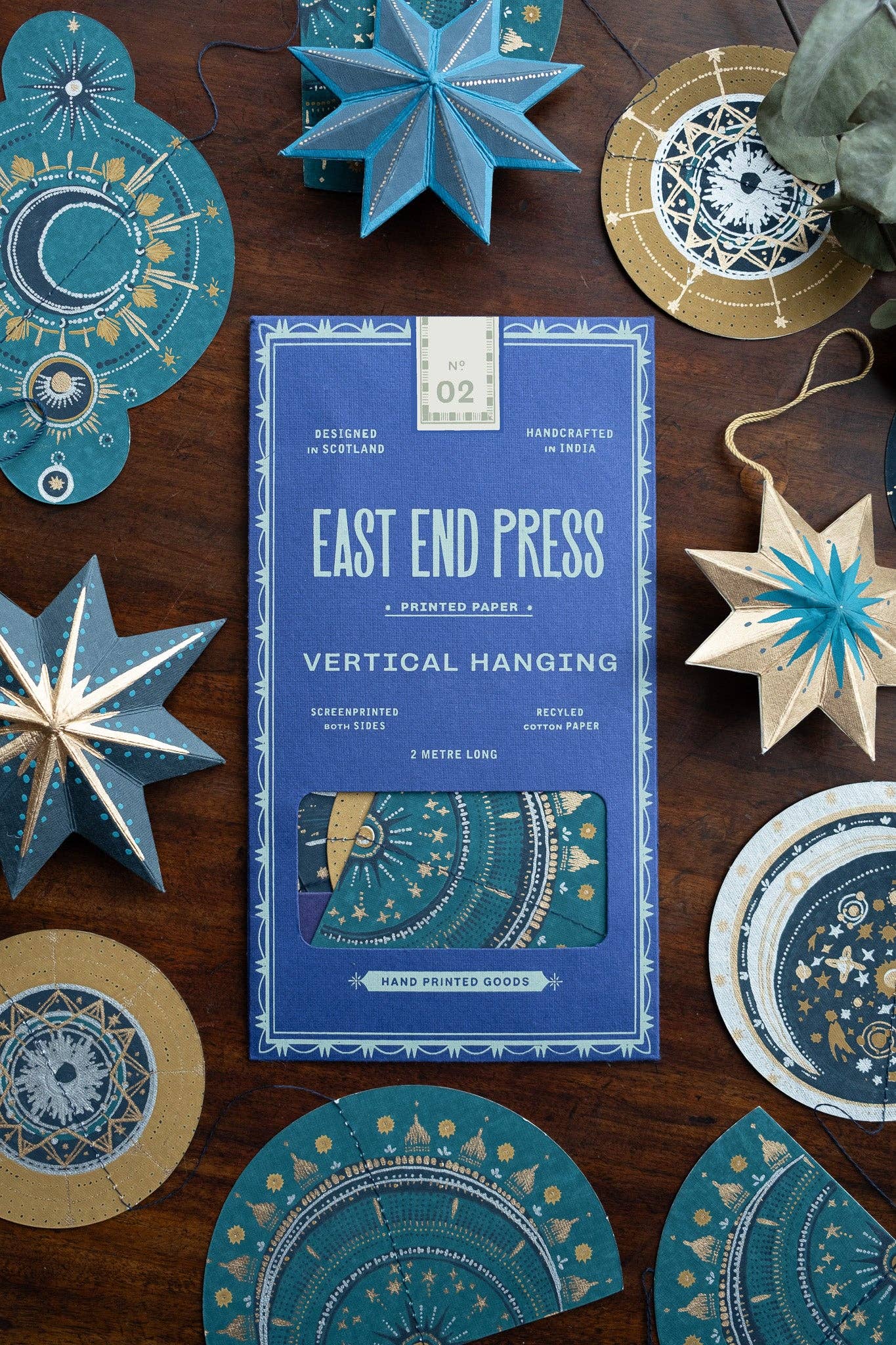 Celestial Vertical Wall Hanging - Screen Printed by Hand