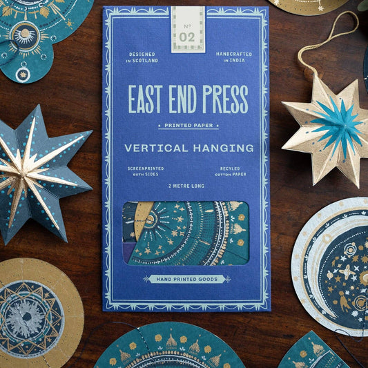 Celestial Vertical Wall Hanging - Screen Printed by Hand - East End Press