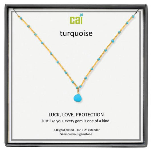 CAI - Gold Mini-Chain Gemstone Necklace