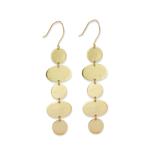 Gretchen Oval Circle Brass Earrings