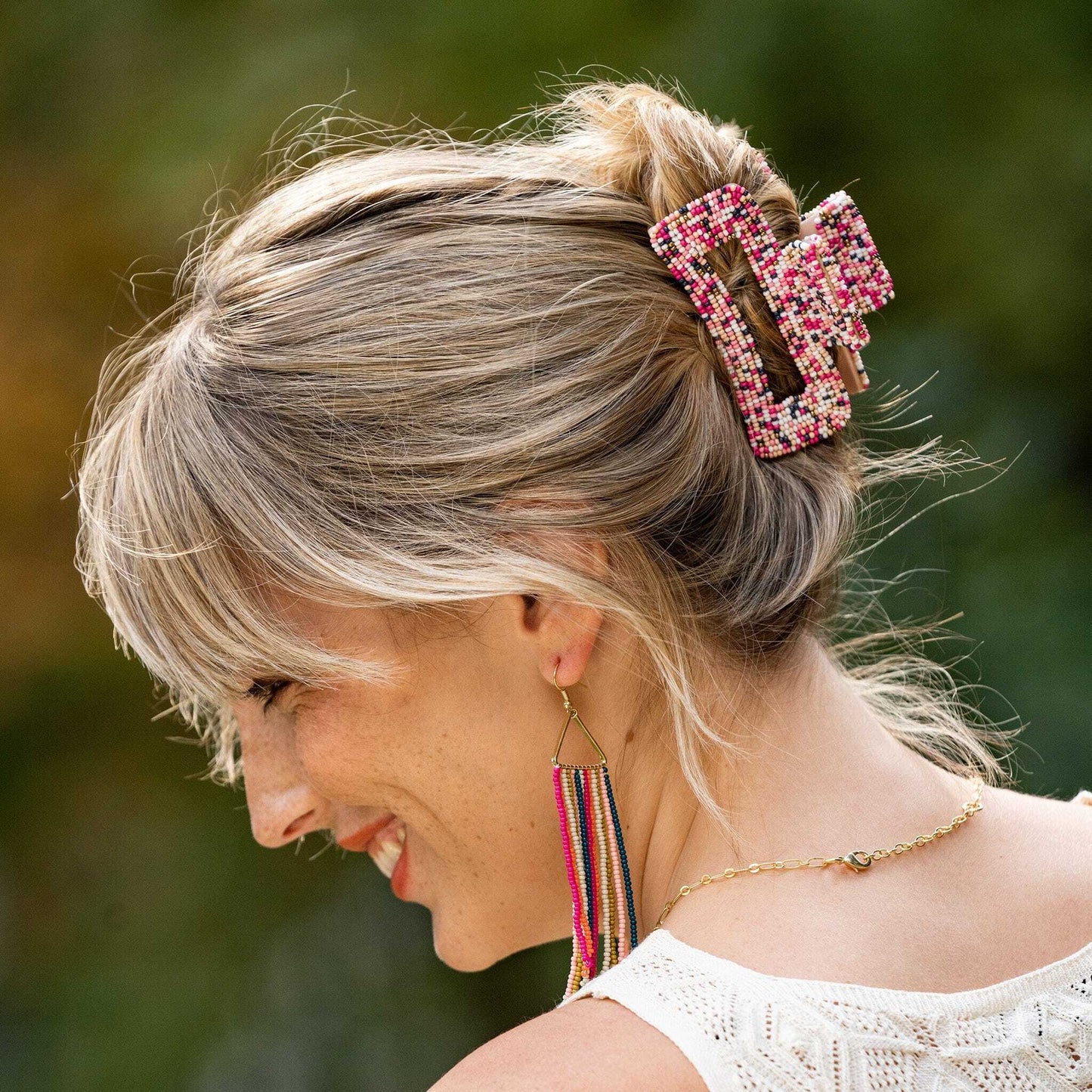 Lola Seed Bead Hair Claw Clip