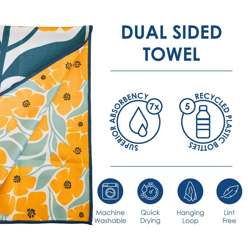 Orange Flowers | Microfiber Kitchen Dish Towel