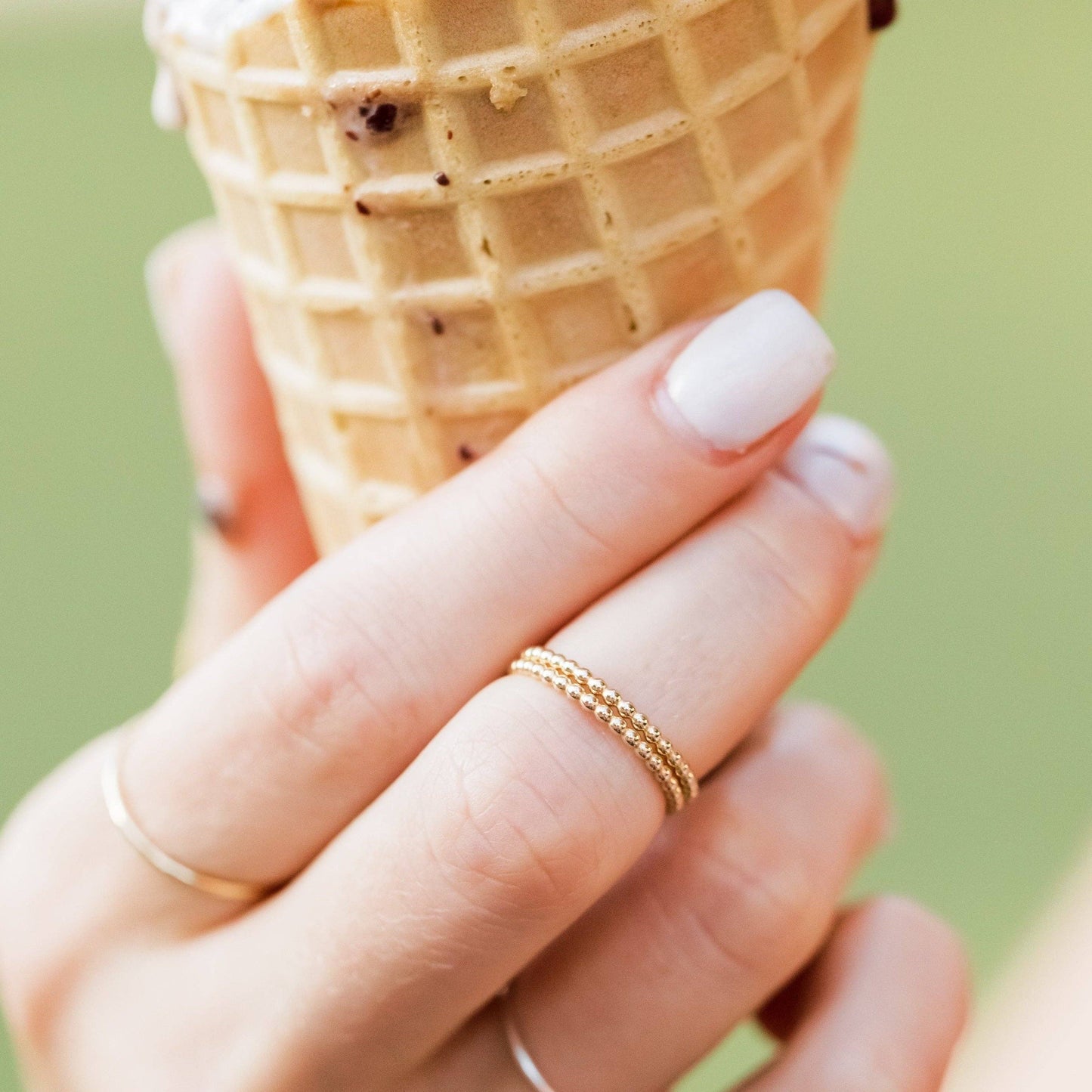 Beaded Stacking Ring - Waterproof, Hypoallergenic, Dainty