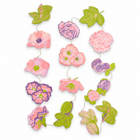 Rose Vertical Wall Hanging - Screen Printed by Hand - East End Press