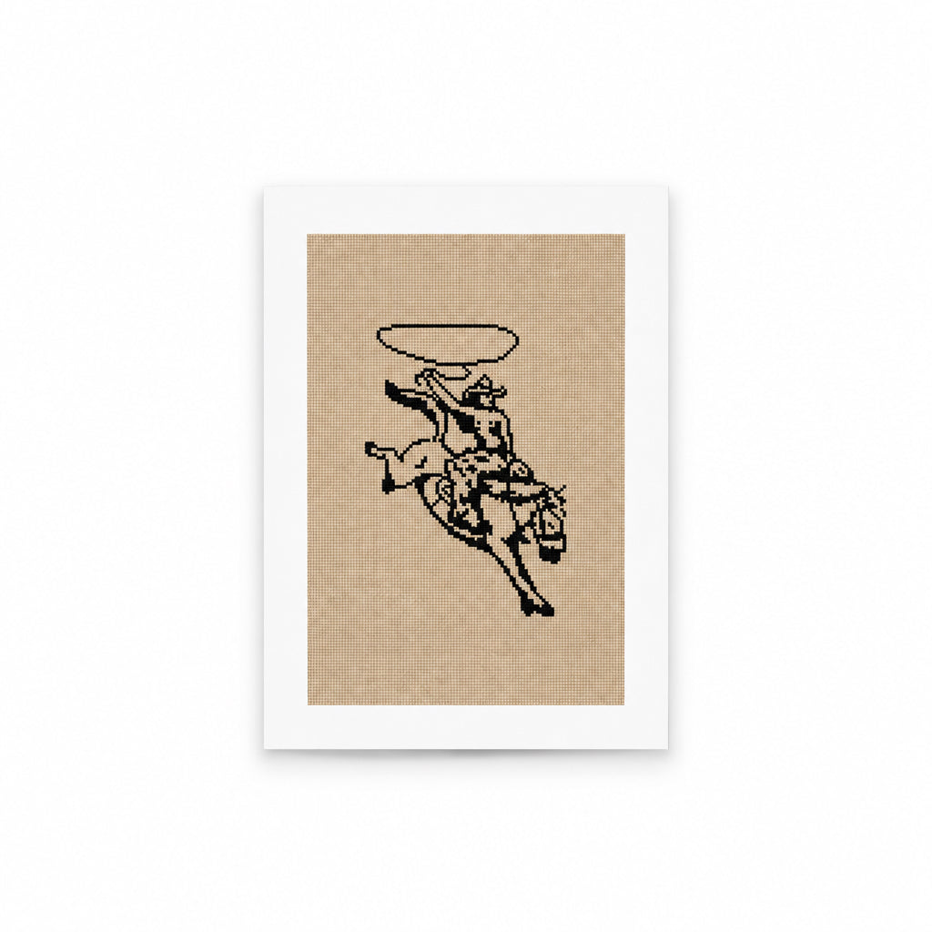 “Cross Stitch Cowgirl” Art Print Tumbleweed Design Studios