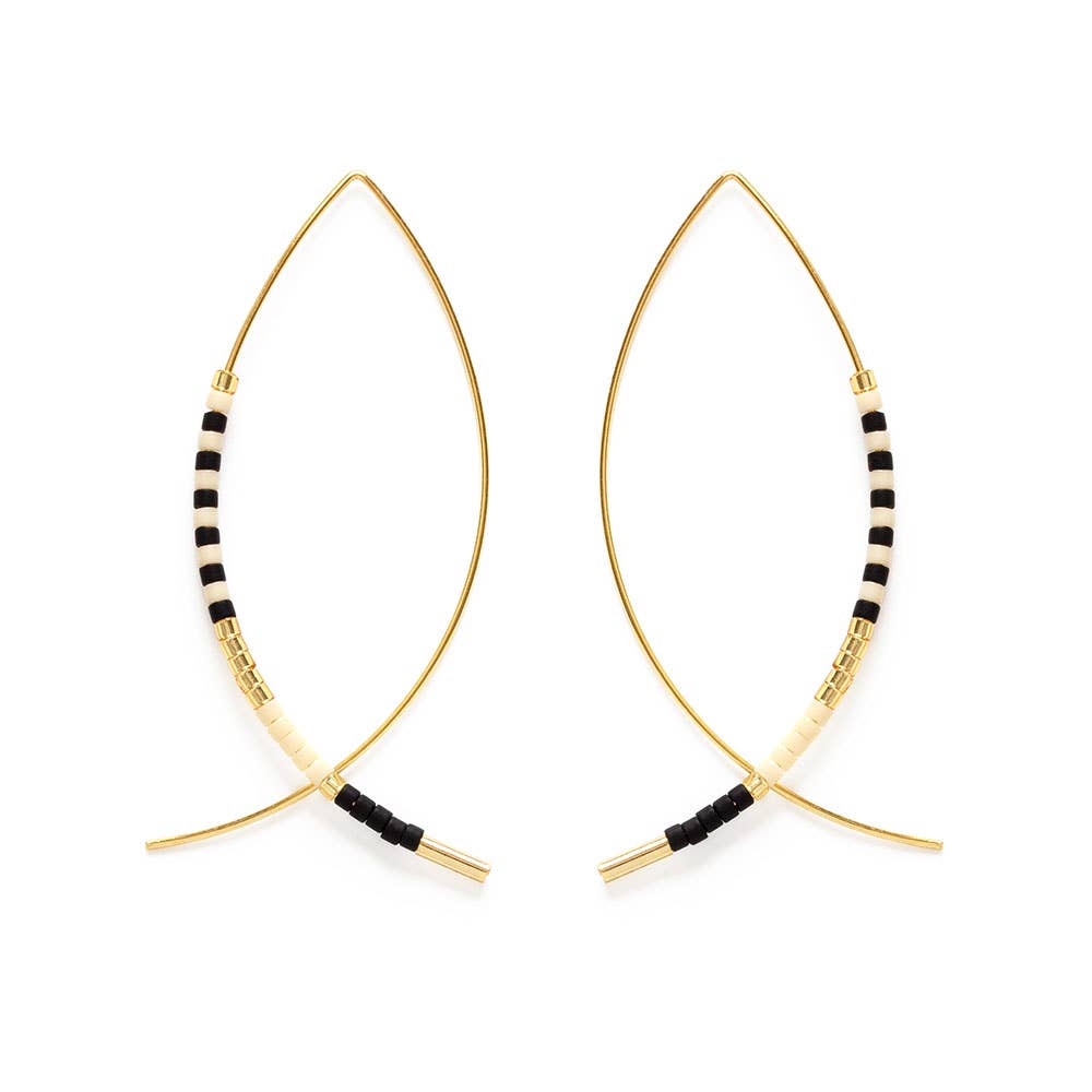 Japanese Marquise Threader Earrings - Amano Studio