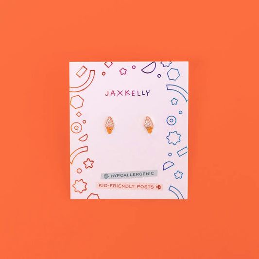 Ice Cream Enamel Flat Back Kids Earrings
