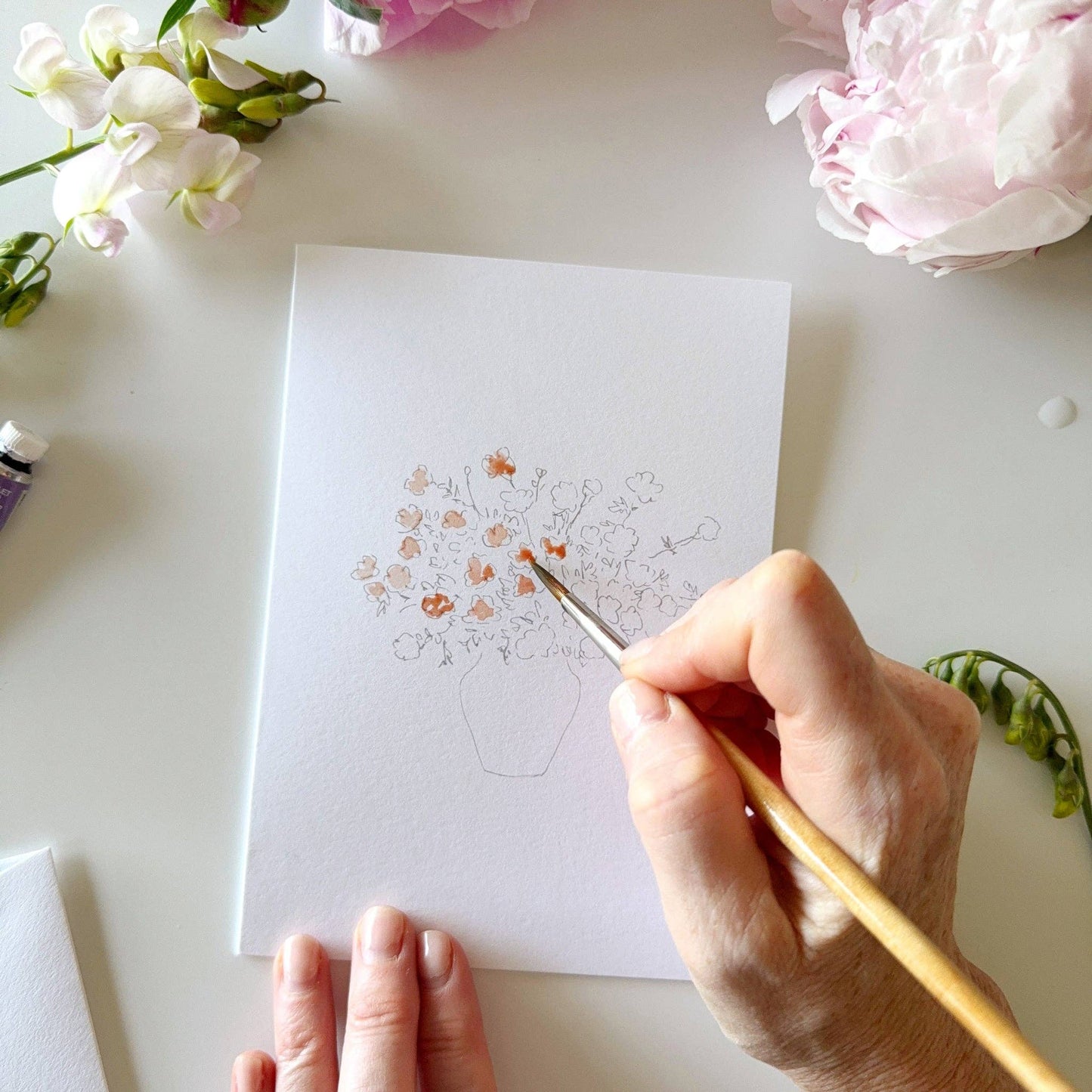 Bouquets Paintable Notecards - emily lex studio