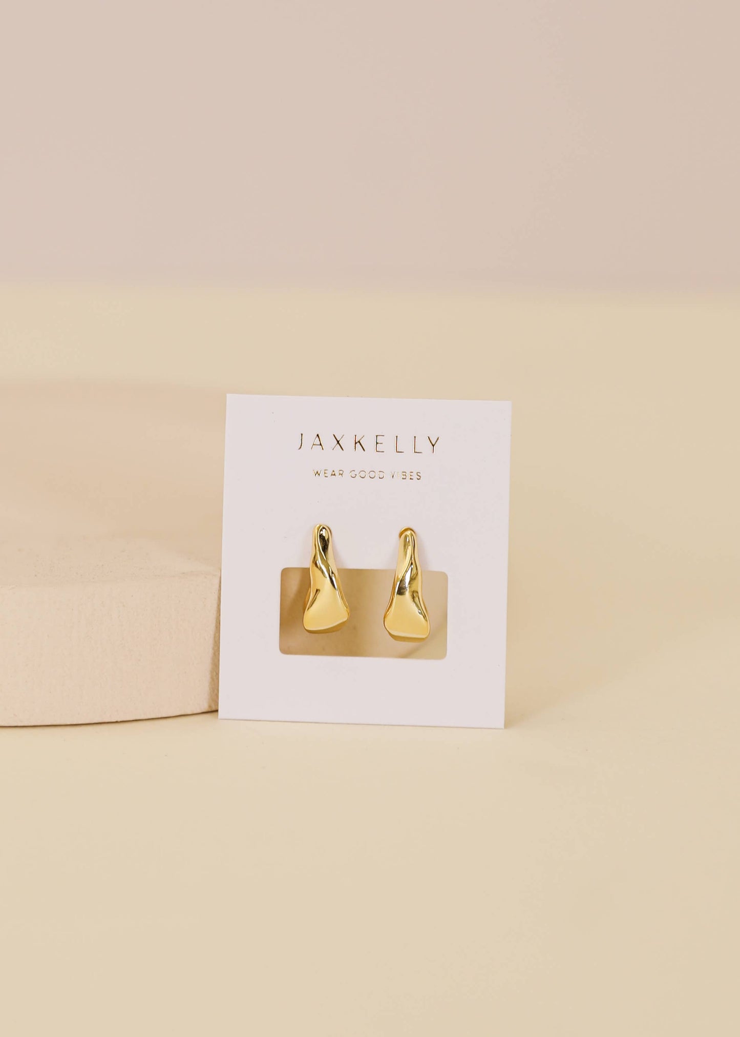 Small Ripple Gold Hoop Earrings - JaxKelly