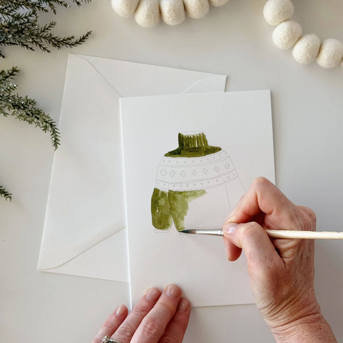 Warm +Cozy Paintable Notecard Set - emily lex studio