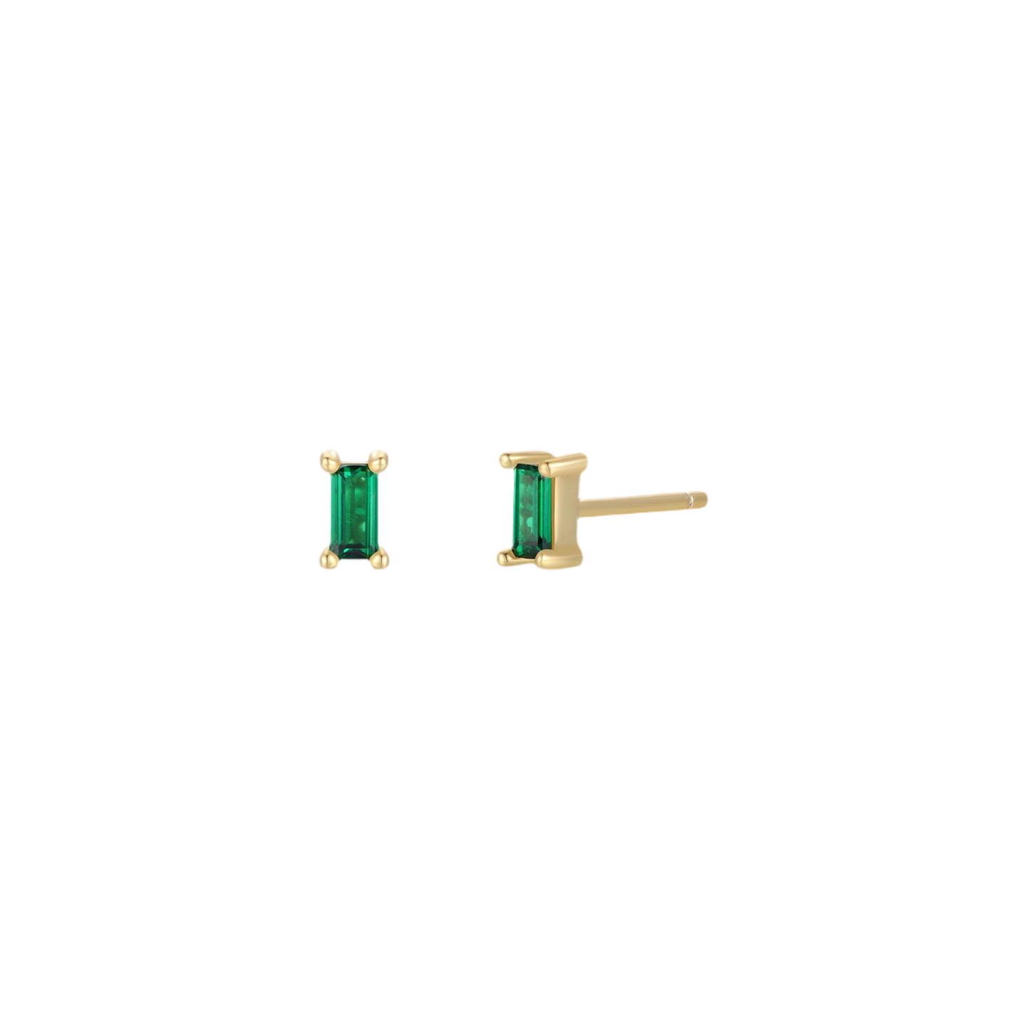 Emerald Baguette Earrings