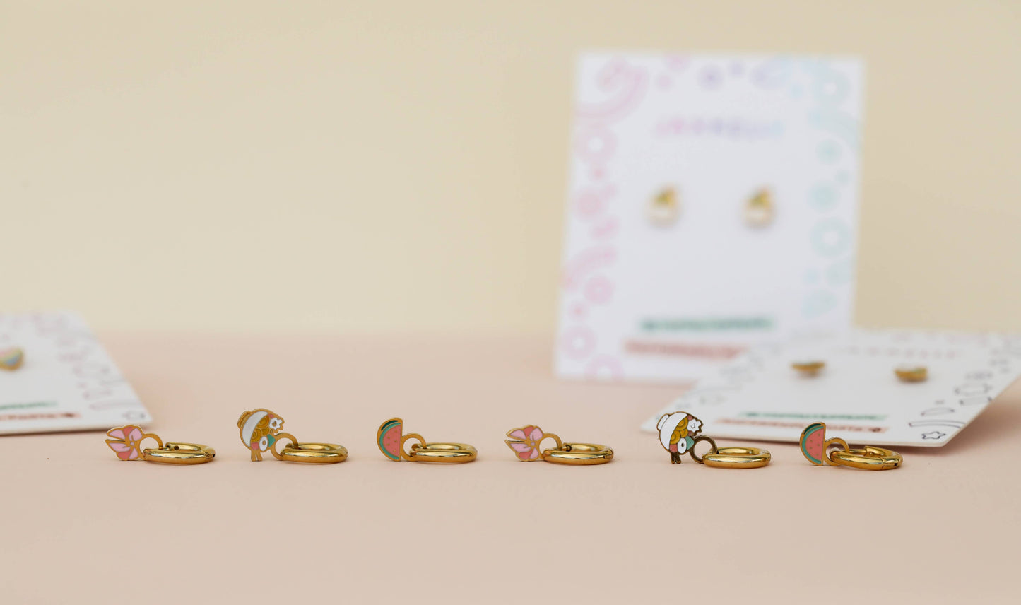 Boot Enamel Flat Back Kids Earrings - JaxKelly