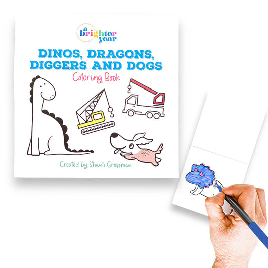 Dinos Dragons Diggers and Dogs Coloring Book