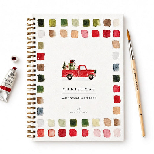 Classic Christmas Watercolor Workbook - emily lex studio