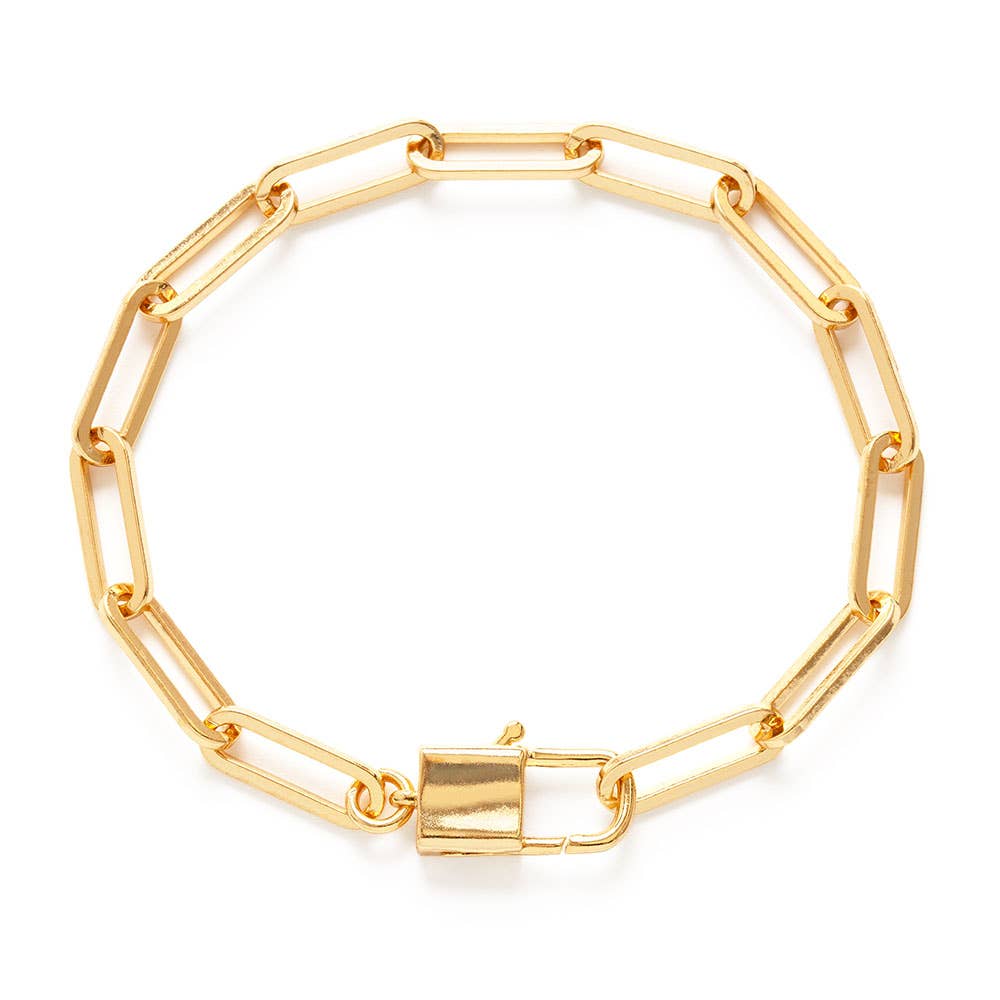 Amano Studio - Paperclip, Padlock Statement Chain Bracelet