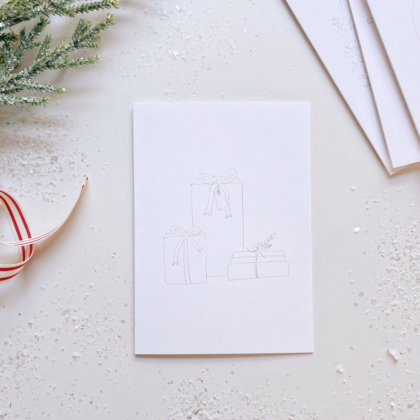 Christmas Cheer Paintable Notecard - emily lex studio