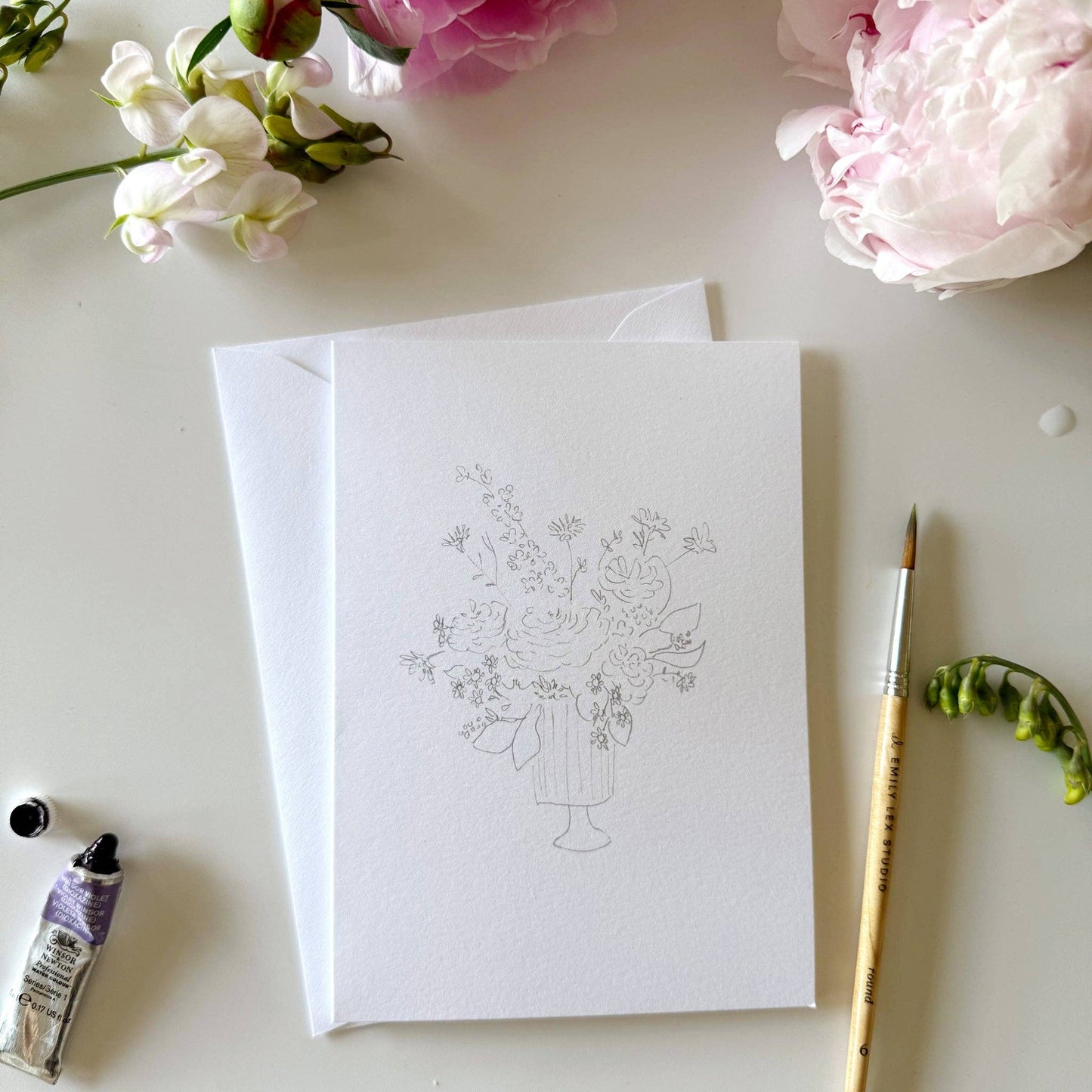 Bouquets Paintable Notecards - emily lex studio