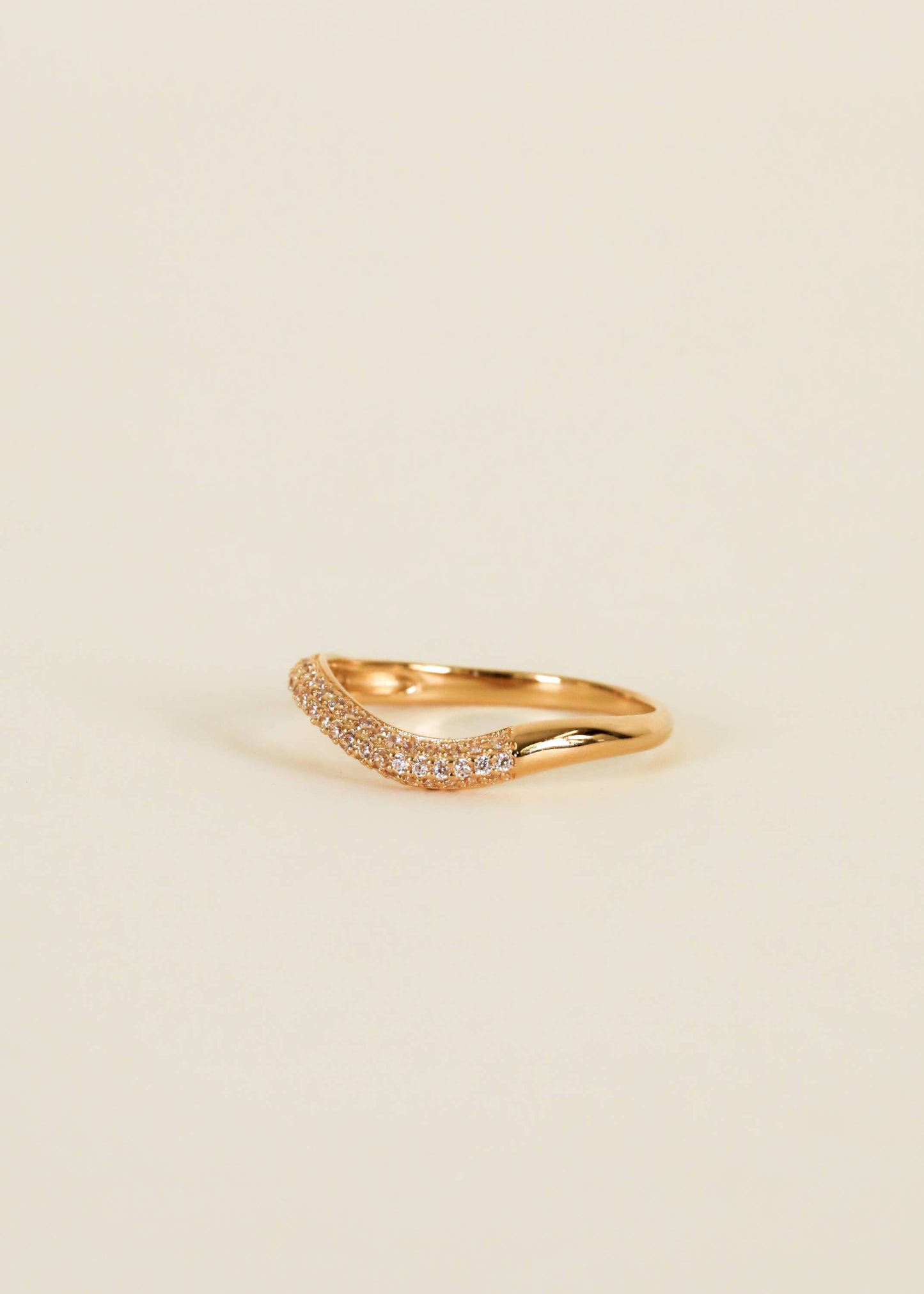 Pave Wave - Champagne CZ Ring