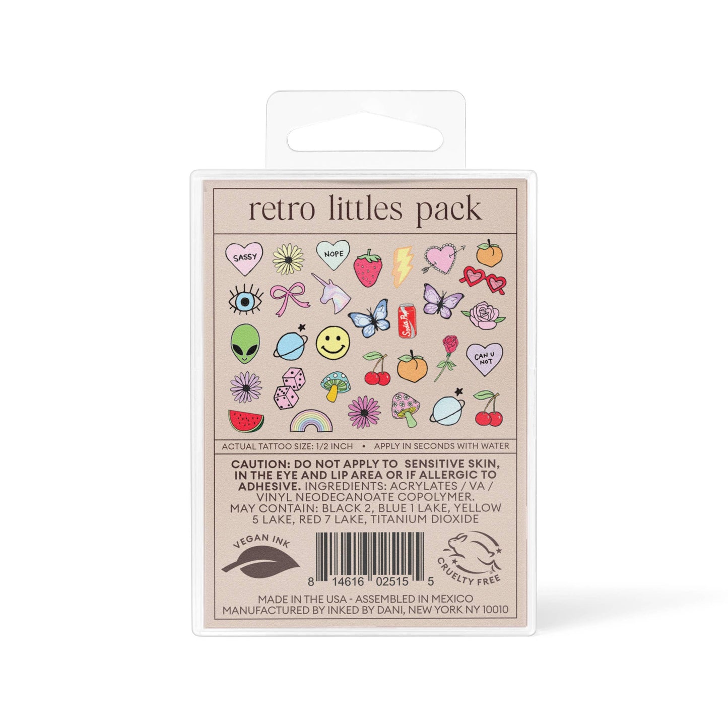 Retro Littles Temporary Tattoo Pack - INKED by Dani