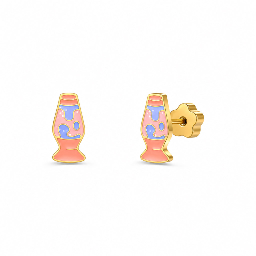 Lava Lamp Enamel Flat Back Earrings - JaxKelly