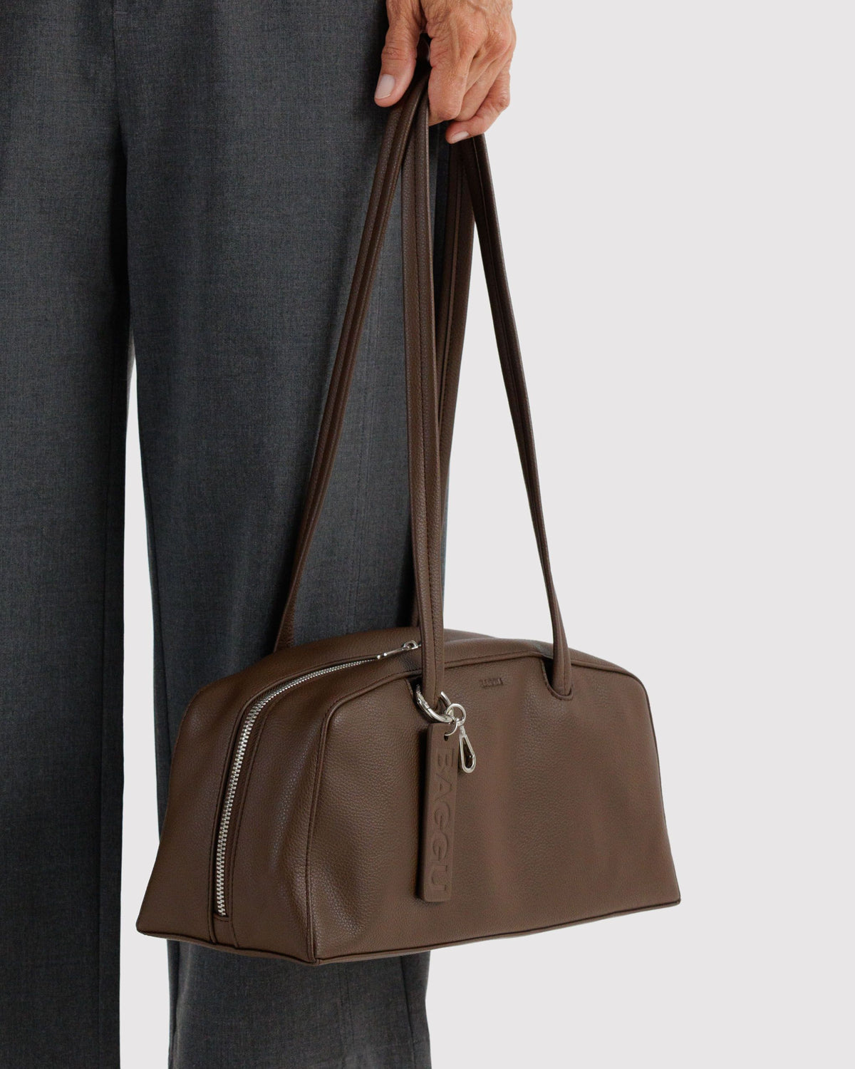 Recycled Leather Bowler Bag - Baggu