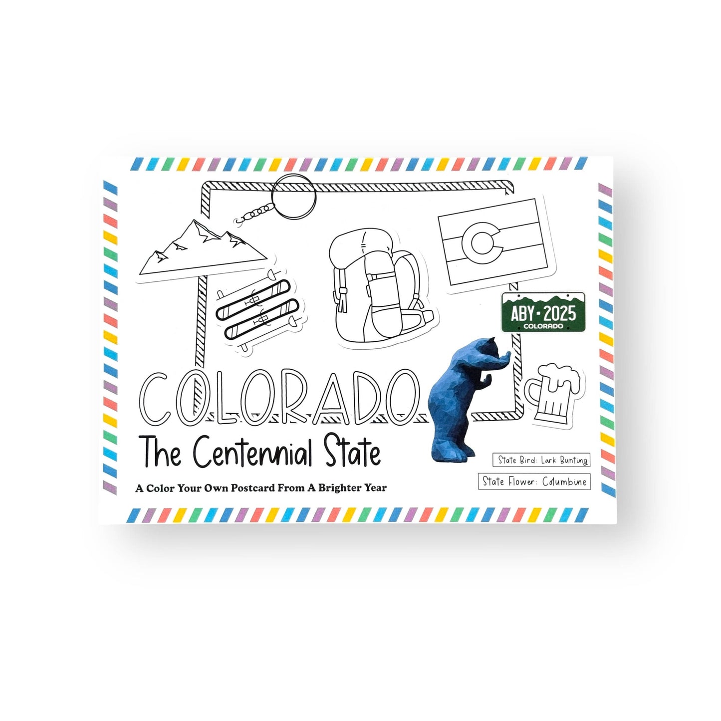 Color Your Own Colorado State Postcard