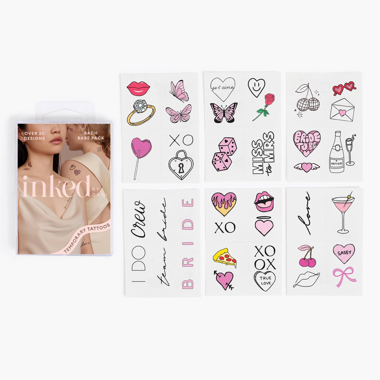 INKED by Dani - Bachelorette Babe Temporary Tattoo Pack