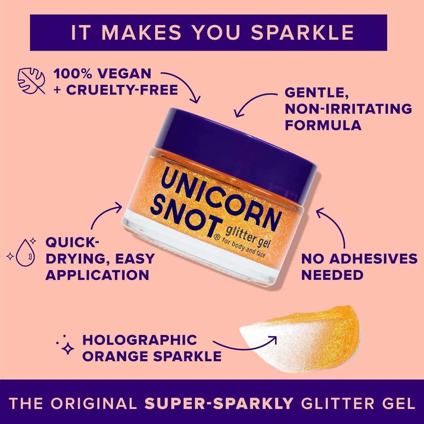 Original Glitter Gel | Fire-Orange | Body Glitter - Unicorn Snot
