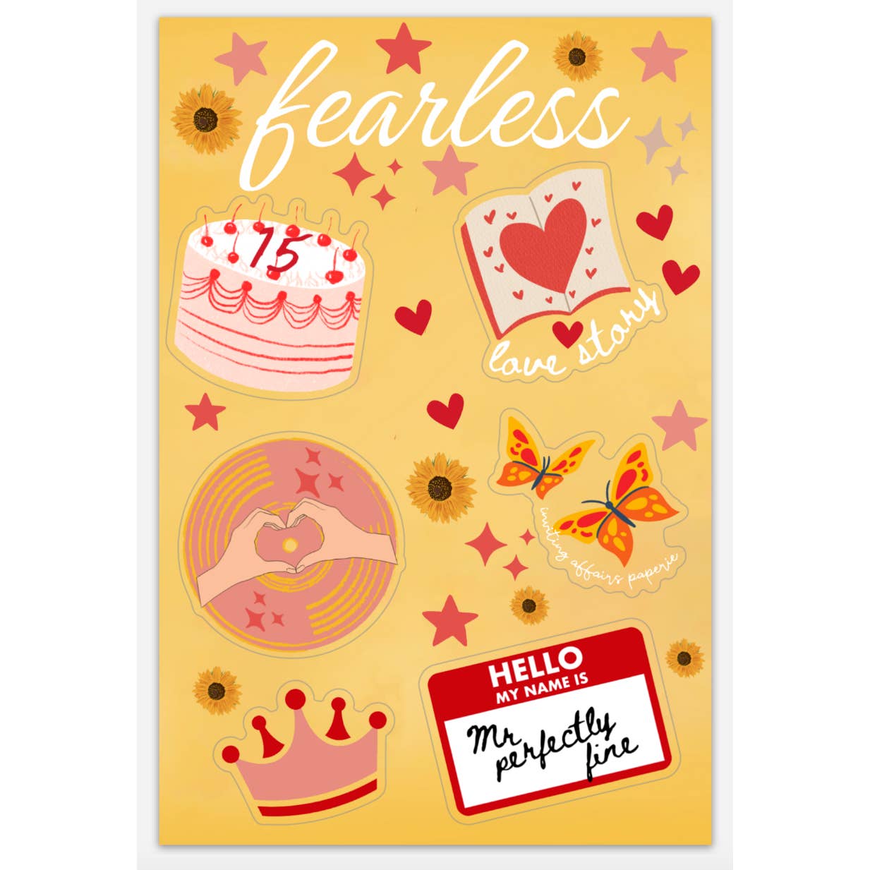 Fearless Album Sticker Sheet Set (Taylor Swift)