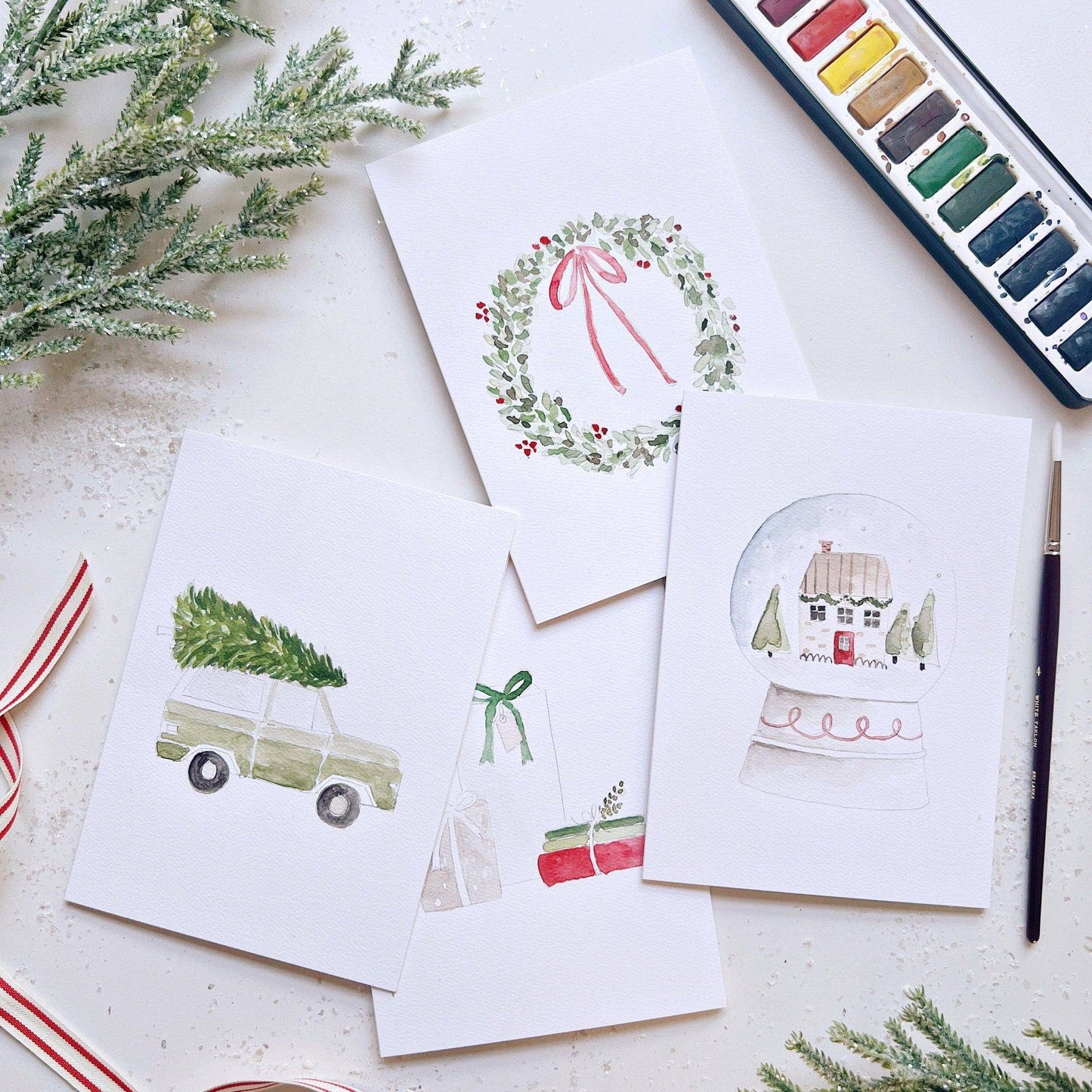 Christmas Cheer Paintable Notecard - emily lex studio