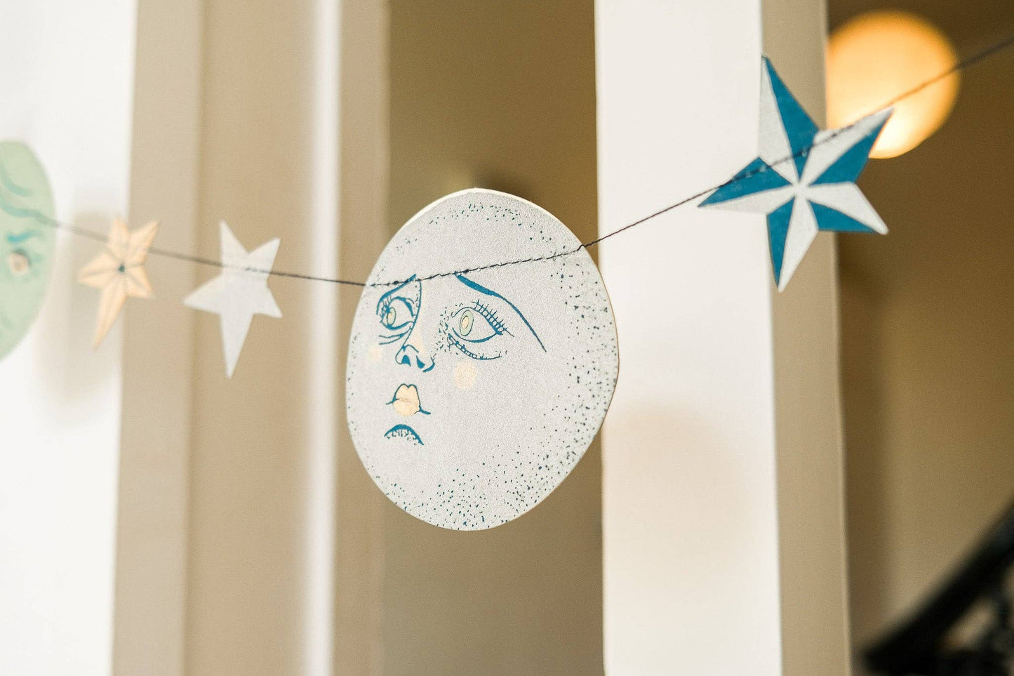 Man on the Moon Sewn Garland - Screen Printed by