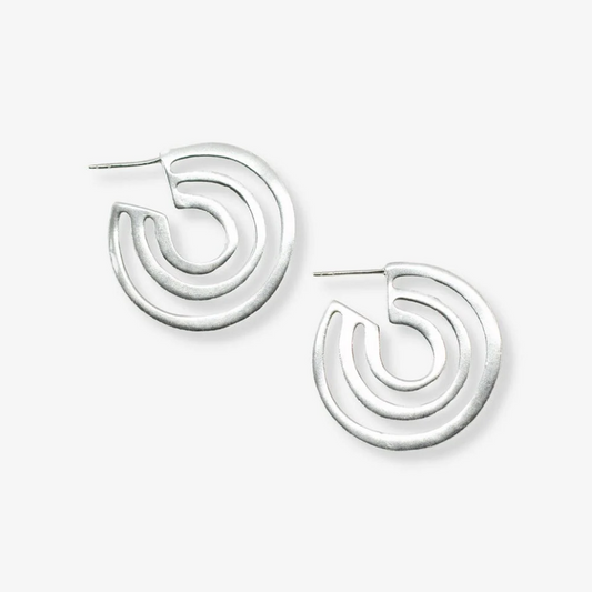 Martha Organic Three-Circles Hoop Earrings