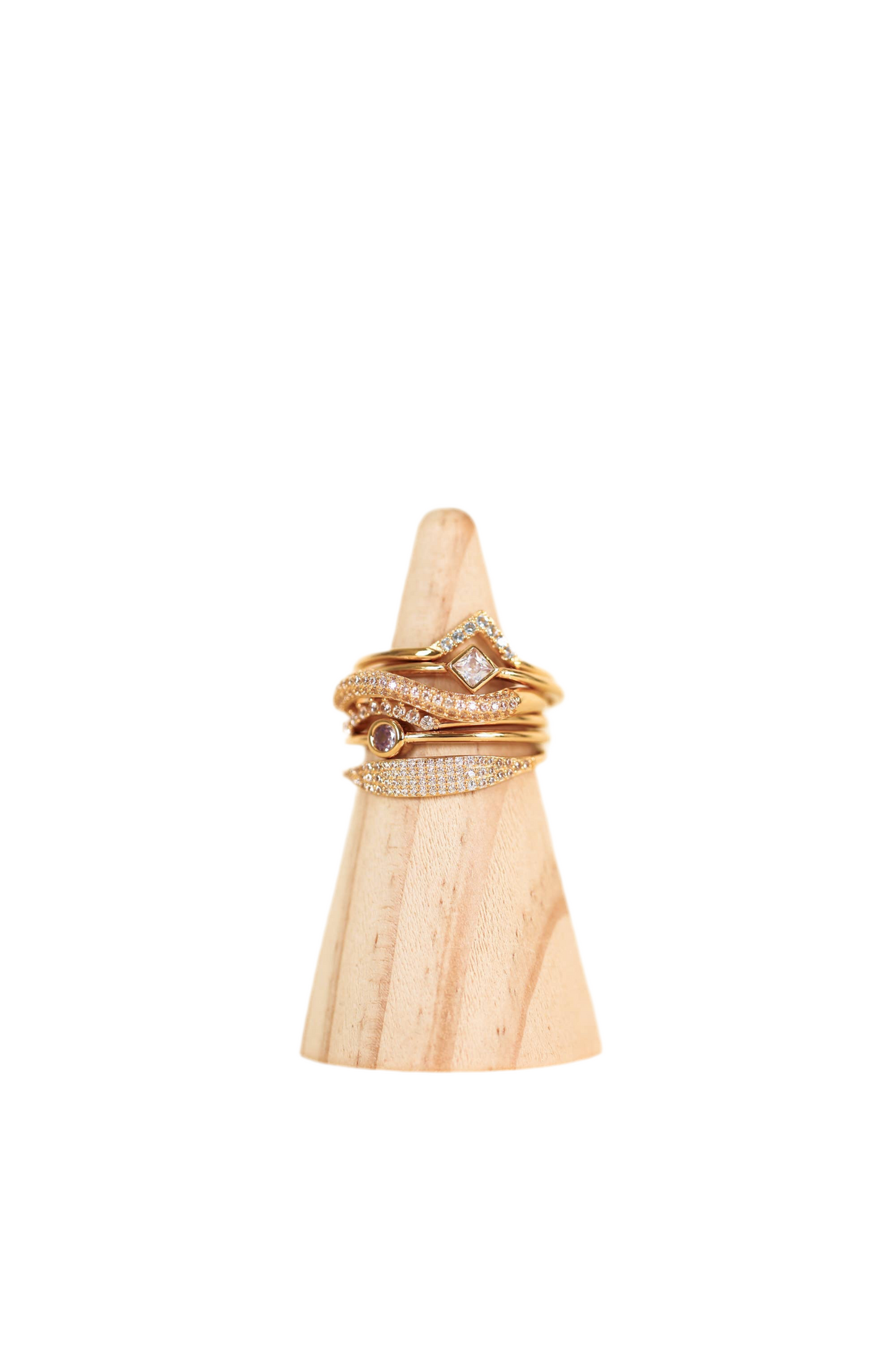 Tapered Pavé Champagne CZ Ring