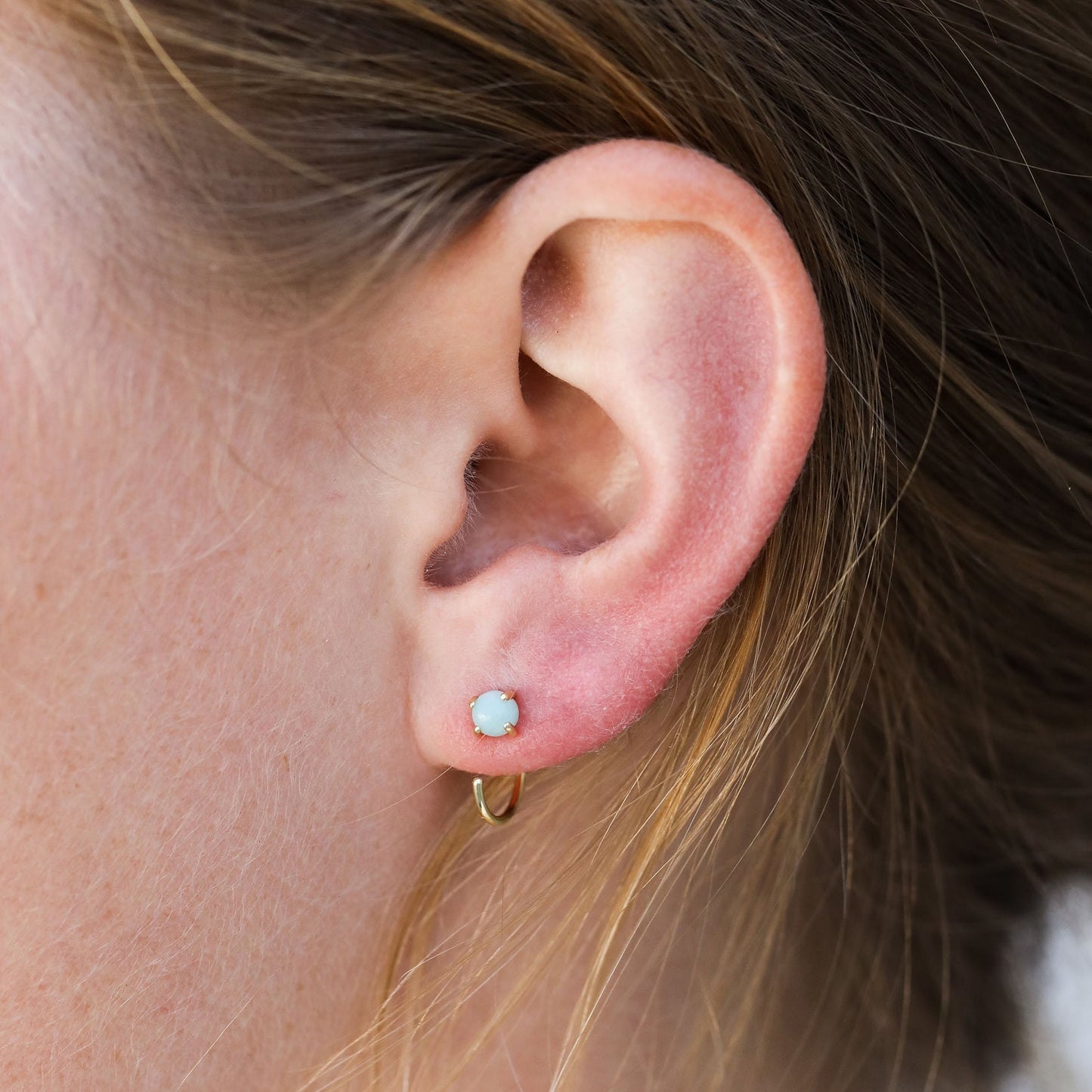 Amazonite Huggie Earrings