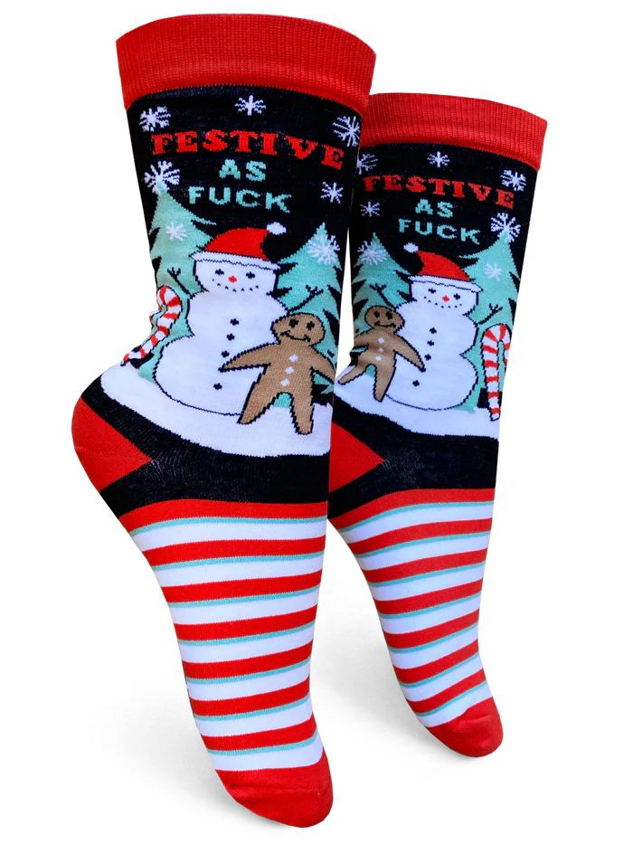 Festive As Fuck Womens Crew Socks