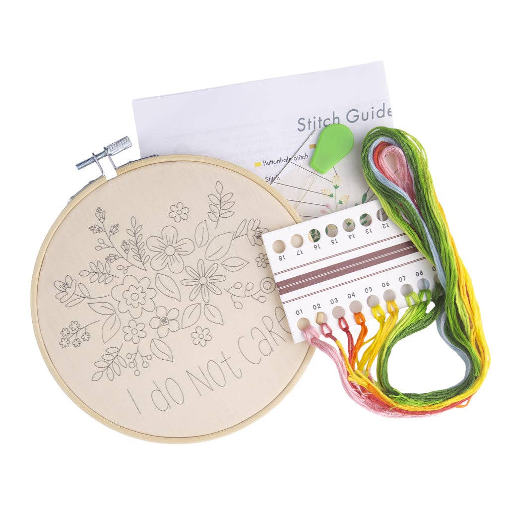 I Do Not Care Embroidery Kit - Funatic