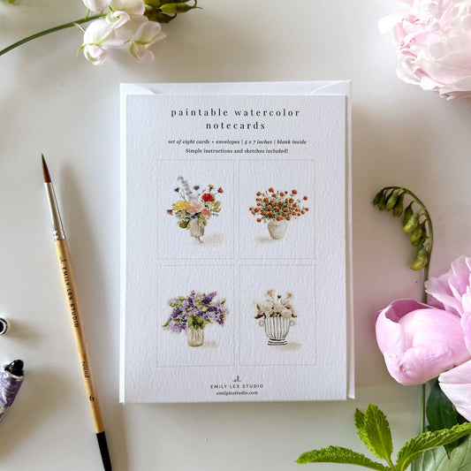 Bouquets Paintable Notecards - emily lex studio