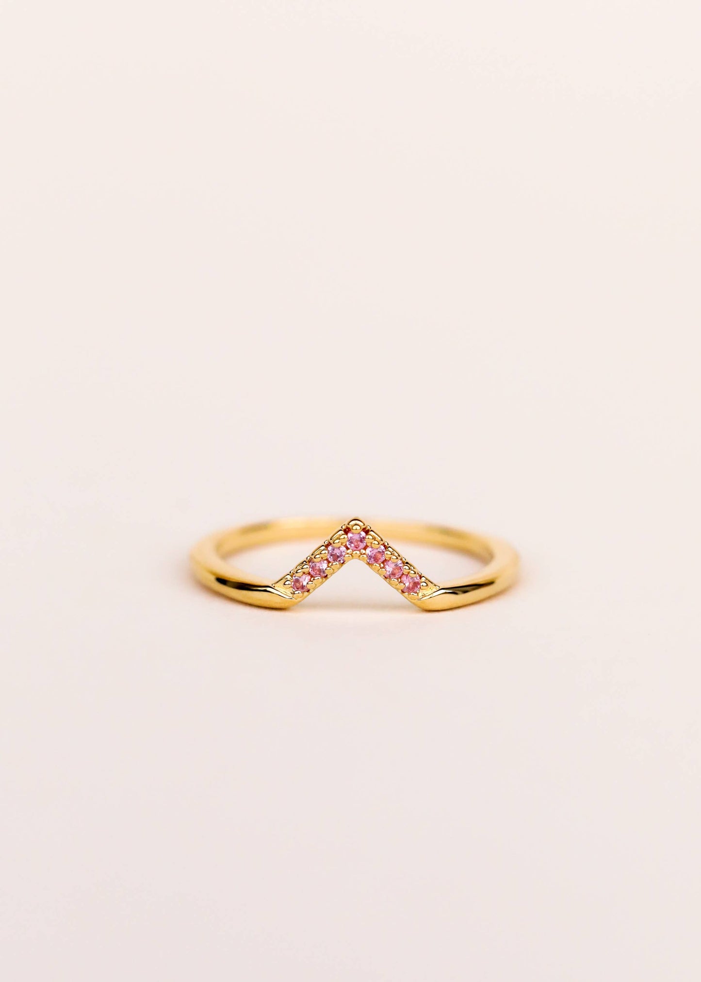 Gold Rings - Pink Lambda CZ