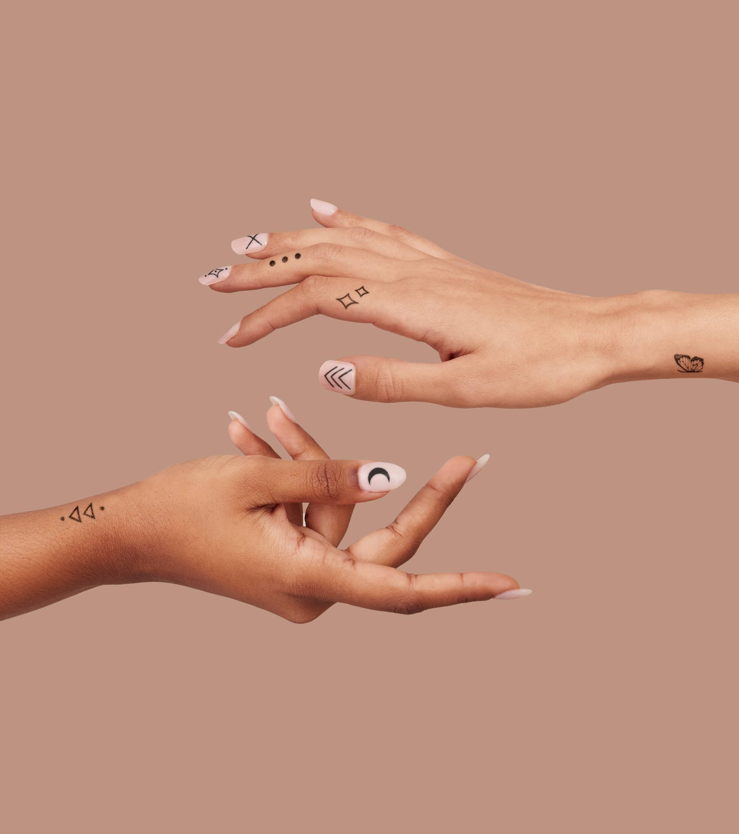 B&W Nail Art Temporary Tattoo Pack - INKED by Dani