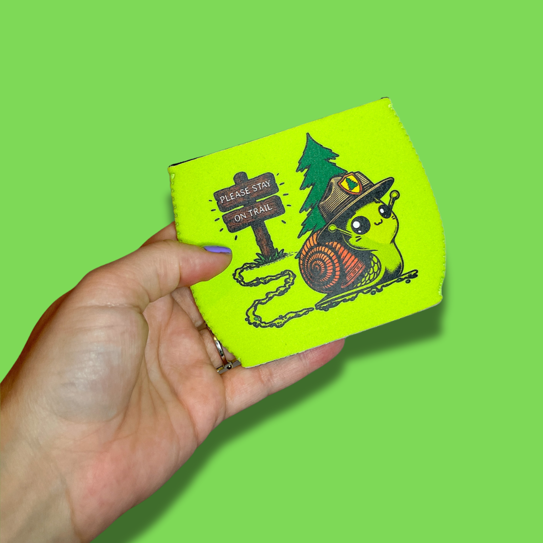 Snail Trail - Bright Green - Wine Glass Sleeve