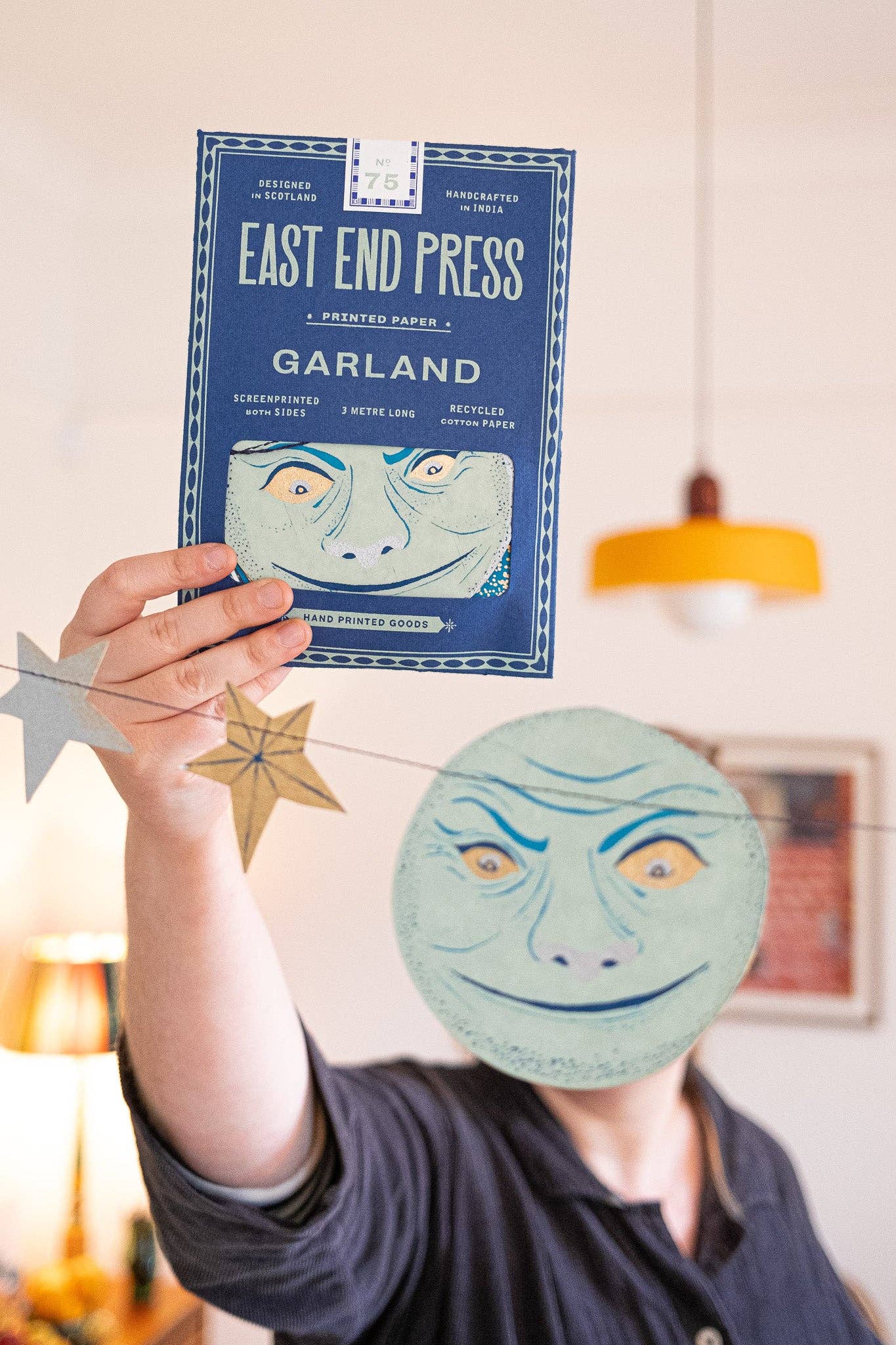Man on the Moon Sewn Garland - Screen Printed by
