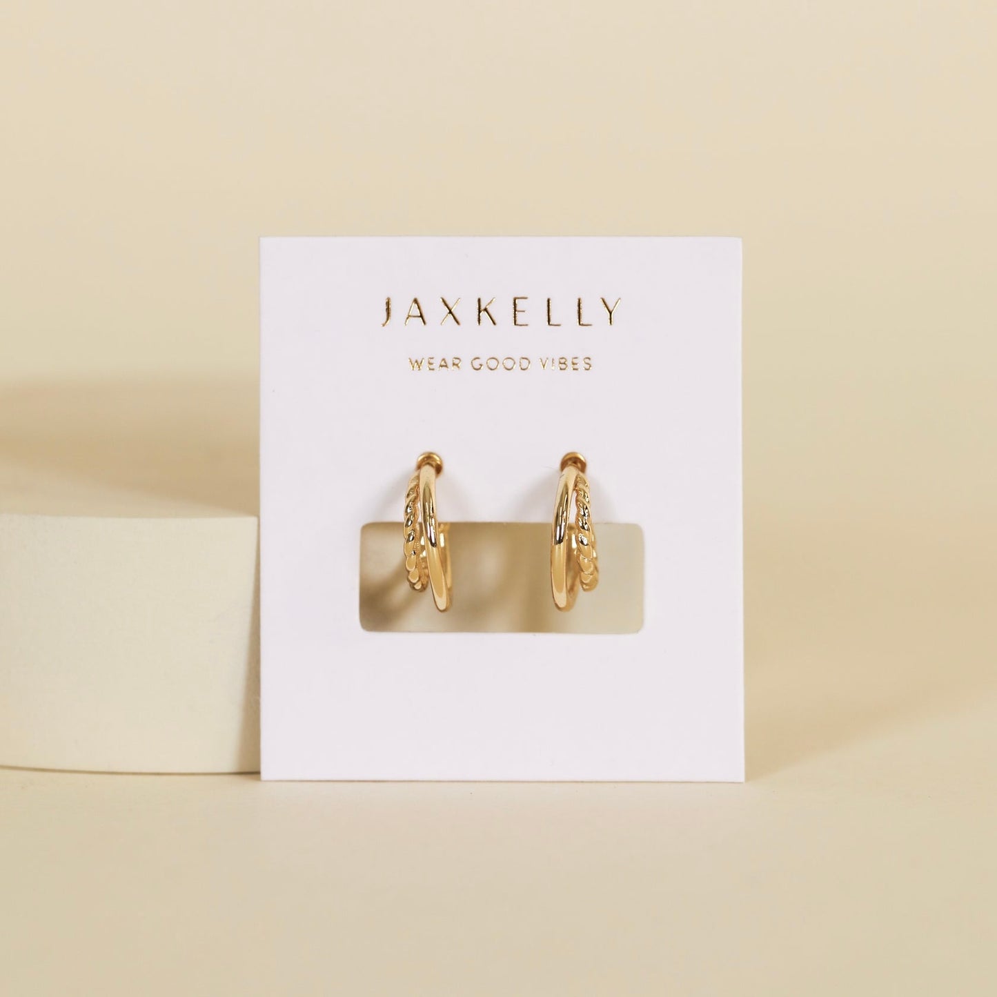 Gold Double Hoop Earrings - JaxKelly