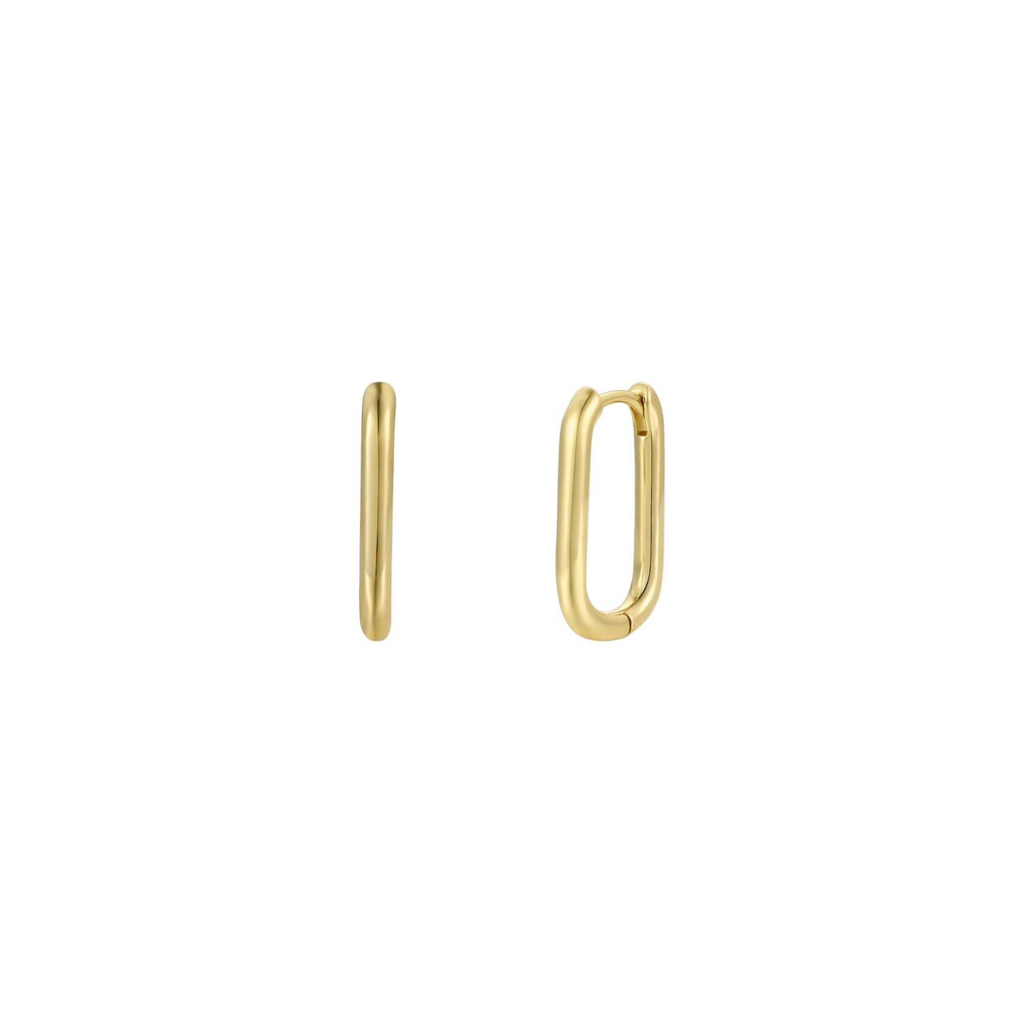 Large Rectangle Hoop Earrings - Gold - JaxKelly