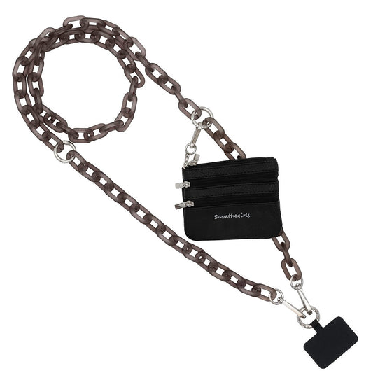 Clip & Go 3 in 1 Crossbody Phone Carrier Black Ice Chain