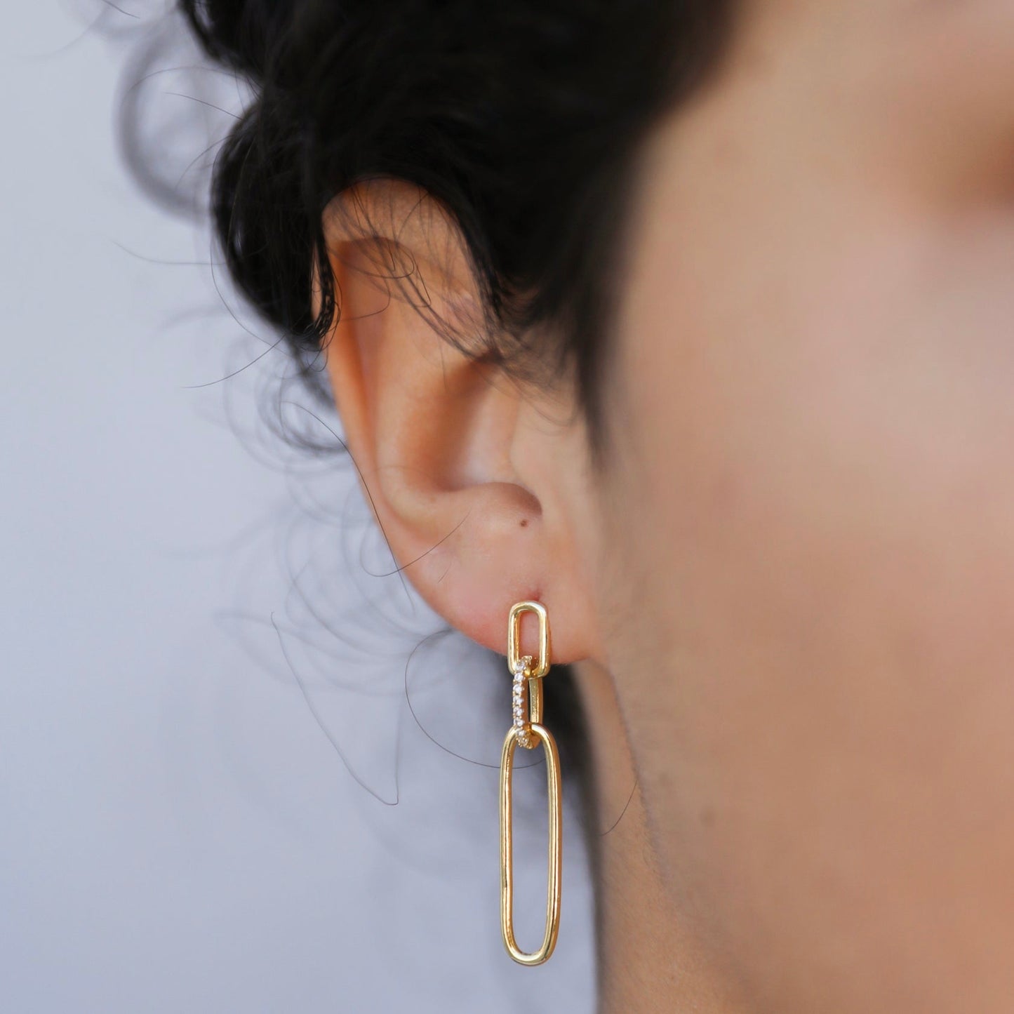 Pavé Link Drop Earrings