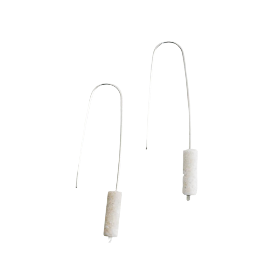 Riverstone Bead Threader Earrings - Handmade in Colorado