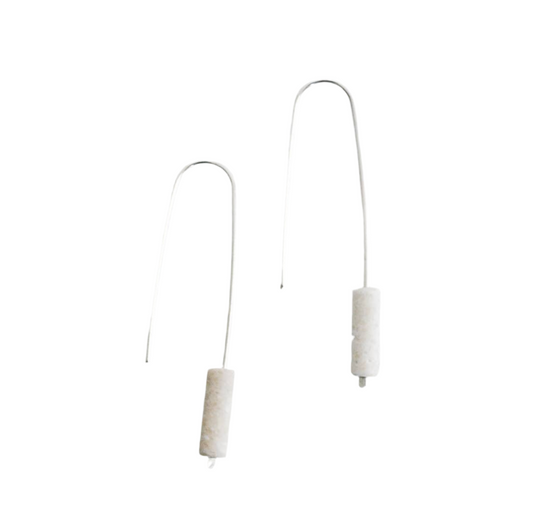 Riverstone Bead Threader Earrings - Handmade in Colorado
